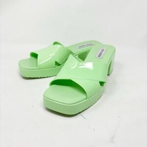 Steve Madden‎ Jelly Slides Size 9 Pistachio Chunky Block Heel Sandal Womens